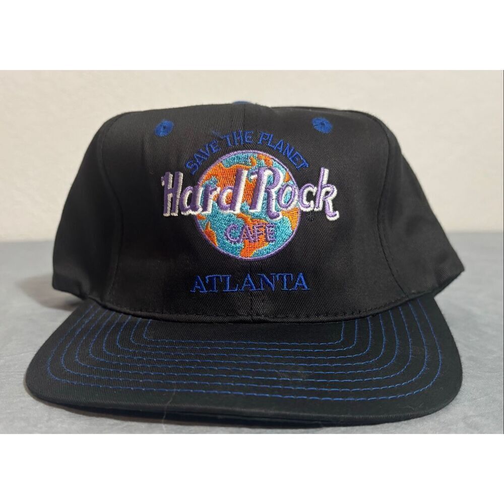 Hard Rock Cafe Atlanta Vintage Snap Back Cap Black - Picture 2 of 7